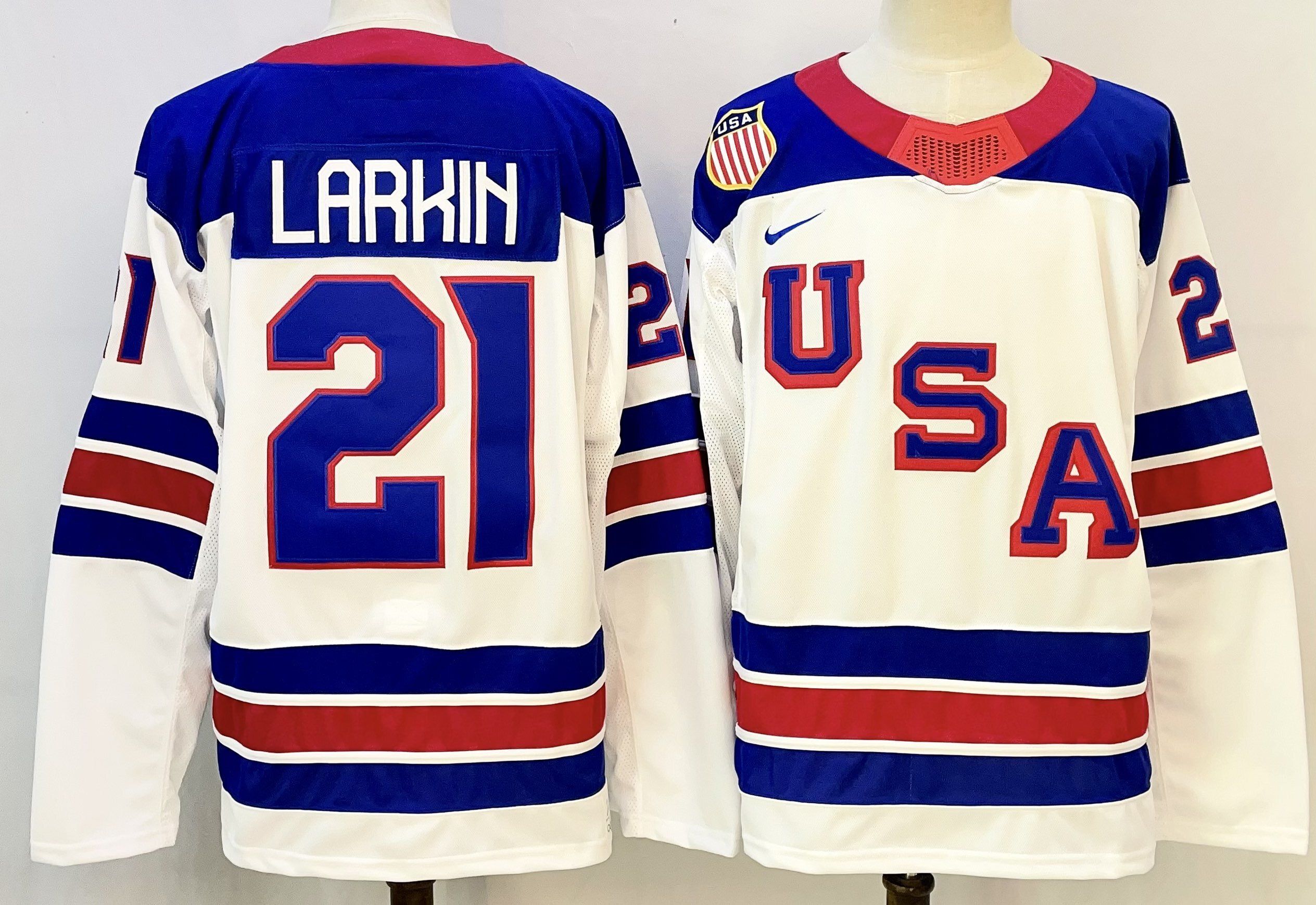 Men USA #21 Larkih White Nike 2026 NHL jersey 01->more nhl jerseys->NHL Jersey